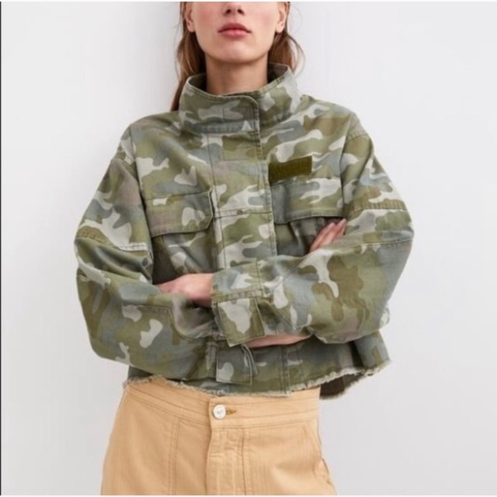 Zara cropped camo jacket